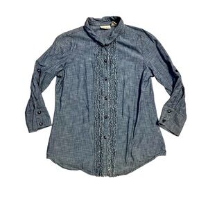 Denim style button up shirt
